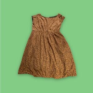 Tulle by Anthropologie Faux Silk Brown Speckled A-Line Midi Dress Size Small